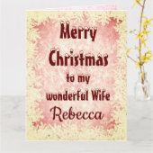 Personalisierte frohe Weihnachts-Ehefrau Karte (Gelbe Blume)