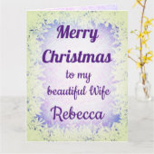 Personalisierte frohe Weihnachts-Ehefrau Karte (Gelbe Blume)