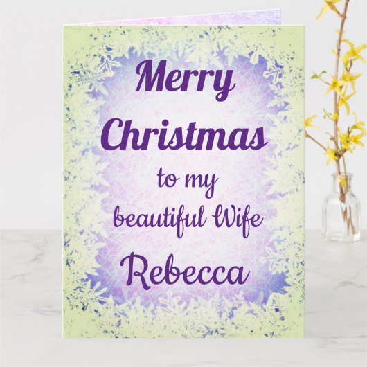 Personalisierte frohe Weihnachts-Ehefrau Karte (Gelbe Blume)
