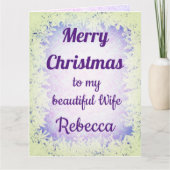 Personalisierte frohe Weihnachts-Ehefrau Karte (Vorderseite)