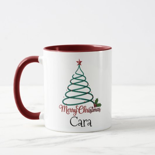 Personalisierte frohe Weihnachts-Individuelle Name Tasse (Links)