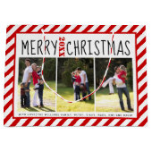 Personalisierte Frohe Weihnachts-Streifen Foto Große Geschenktüte (Vorderseite)