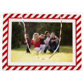 Personalisierte Frohe Weihnachts-Streifen Foto Große Geschenktüte (Rückseite)