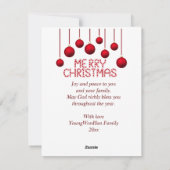 Personalisierte Frohe Weihnachtsbaumkarte Feiertagskarte (Rückseite)