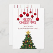 Personalisierte Frohe Weihnachtsbaumkarte Feiertagskarte (Vorne/Hinten)