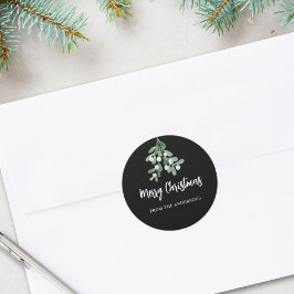 Personalisierte frohe Weihnachtsberries Blätter Bl Runder Aufkleber