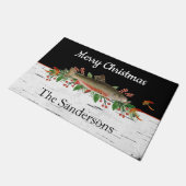 Personalisierte Frohe Weihnachtsfliege Forelle Fußmatte (Schrägansicht)