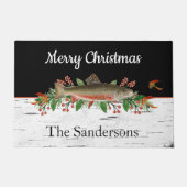 Personalisierte Frohe Weihnachtsfliege Forelle Fußmatte (Vorderseite)