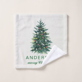 Personalisierte Frohe Weihnachtsgrüße Ferien Waschlappen