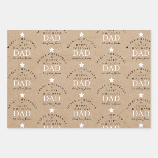 Personalisierte Frohe Weihnachtskraftmonogramm zum Geschenkpapier Set (Vorderseite)