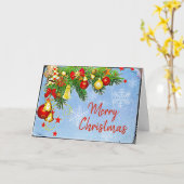 Personalisierte frohe Weihnachtsschmuck und Kiefer Karte (Gelbe Blume)