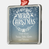 Personalisierte frohe Weihnachtsschneeflocken Ornament Aus Metall (Links)