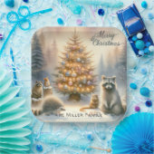 Personalisierte frohe Weihnachtswildlandtiere Pappteller (Party)