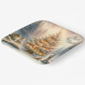 Personalisierte frohe Weihnachtswildlandtiere Pappteller (Gewinkelt)