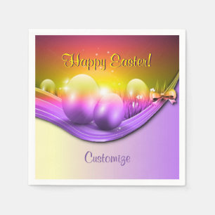 Personalisierte fröhliche gefärbte Ostern Eggs Serviette