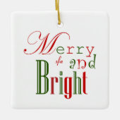 Personalisierte "fröhliche und helle" Weihnachten Keramikornament (Vorderseite)