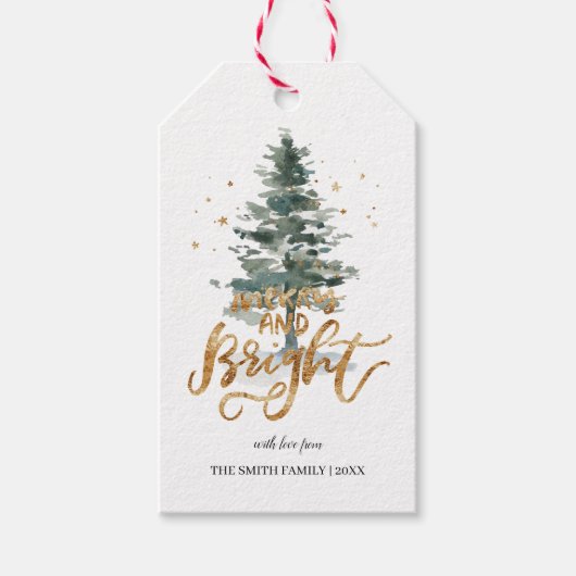 Personalisierte fröhliche und helle Weihnachtsgesc Geschenkanhänger (Vorderseite)