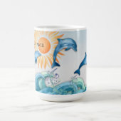 Personalisierte Frolicking-Delphin-Tasse Kaffeetasse (Mittel)