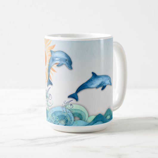 Personalisierte Frolicking-Delphin-Tasse Kaffeetasse (VorderseiteRechts)