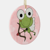 Personalisierte Frosch-Amorvalentine-Verzierung Keramik Ornament (Rechts)