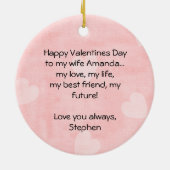 Personalisierte Frosch-Amorvalentine-Verzierung Keramik Ornament (Hinten)