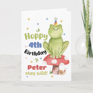 Personalisierte Frosch-Geburtstagskarte Name & Alt Karte