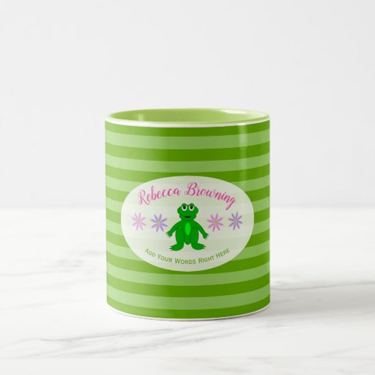 Personalisierte Frosch-Tasse Zweifarbige Tasse (Mittel)