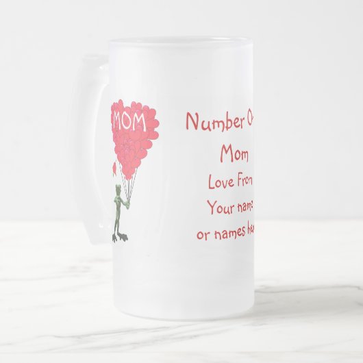 Personalisierte Froschmütter Mattglas Bierglas (Vorderseite Links)