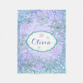 Personalisierte Frozen-Schneeflocke für Mädchen Fleecedecke