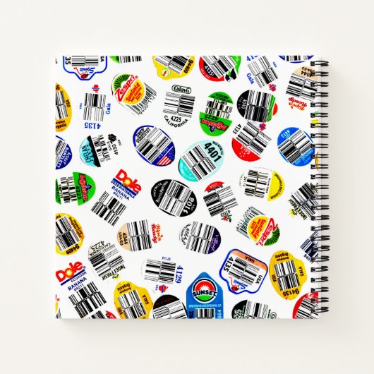 Personalisierte Frucht Strichcode Sticker Muster Notizblock (Rückseite)