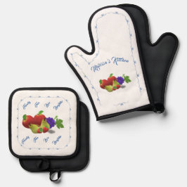 Personalisierte Fruchtsäfte Geschenkküche Handtuch Ofenhandschuh & Topflappen-Set
