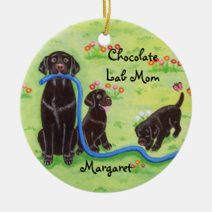 Personalisierte Frühlings-Spaß Labradors Malerei Keramikornament