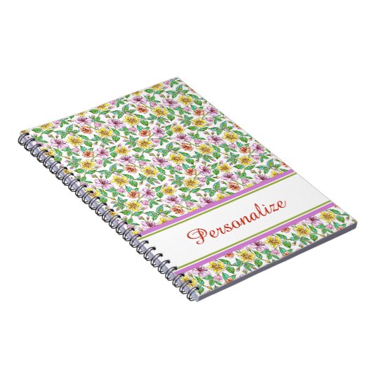 Personalisierte Frühlingsblumen Notizblock (Rechte Seite)