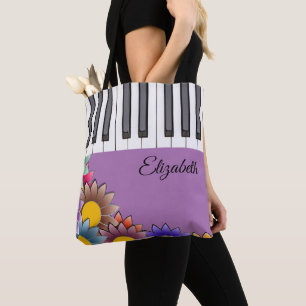 Personalisierte Frühlingsblumen Piano-Tragetasche Tasche