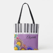 Personalisierte Frühlingsblumen Piano-Tragetaschen Tasche (Rückseite)