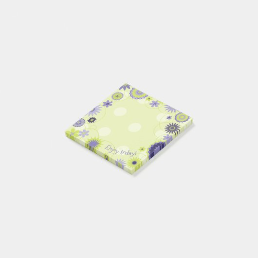 Personalisierte Frühlingsflora Hübsch Grün Post-it Klebezettel (angewinkelt)