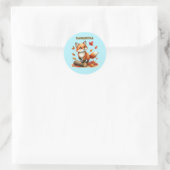 Personalisierte Fuchs-Aufkleber Runder Aufkleber (Tasche)