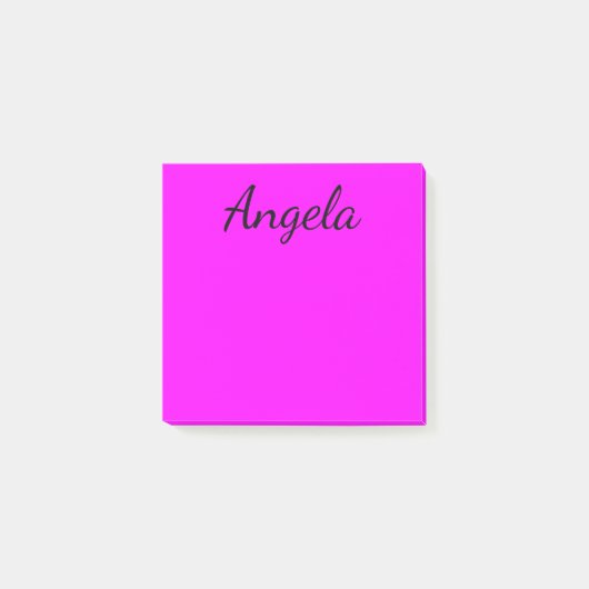 Personalisierte Fuchsia-Einfarbig Post-it Klebezettel (Vorderseite)