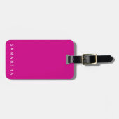 Personalisierte Fuchsia-Moderne Typografie Gepäckanhänger (Vorderseite horizontal)