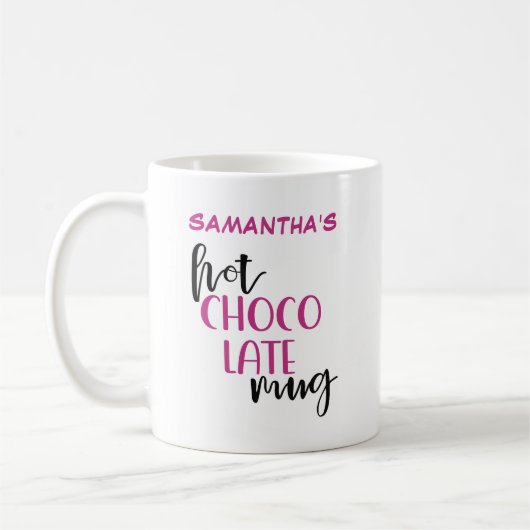 Personalisierte Fuchsia-Tasse Kaffeetasse (Links)