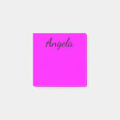 Personalisierte Fuchsia-Vollfarbe Post-it Klebezettel (Vorderseite)