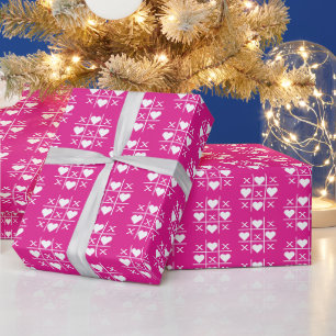 Personalisierte Fuchsia XOXO Brille und Brotmonogr Geschenkpapier