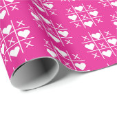 Personalisierte Fuchsia XOXO Brille und Brotmonogr Geschenkpapier (Rolleneckpunkt)