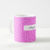 Personalisierte Fuchsien-Blumen Kaffeetasse (Vorderseite Links)