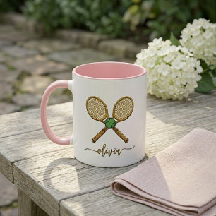 Personalisierte Fügen Sie Ihren Namen Tennisball-S Tasse