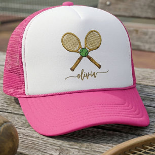 Personalisierte Fügen Sie Ihren Namen Tennisballsc Truckerkappe