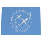 Personalisierte Fun-Flugzeuge auf blau, steil anst Große Geschenktüte (Vorderseite)