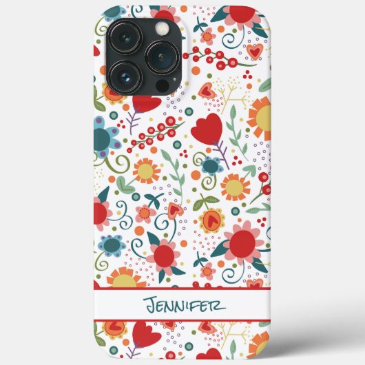 Personalisierte Fun Inspirivity Floral Pattern Case-Mate iPhone Hülle (Rückseite)