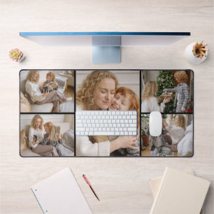 Personalisierte Fünf-Foto-Collage-Schreibtischunte Schreibtischunterlage