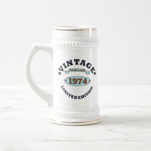 Personalisierte fünfzig Vintage 50. Geburtstagsfei Bierglas